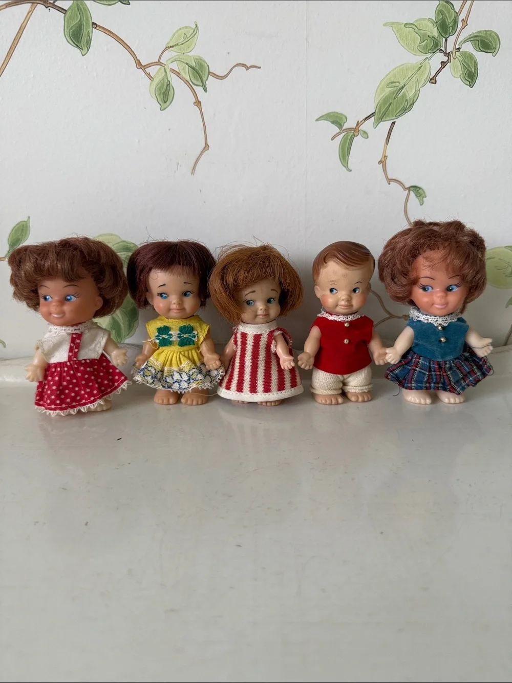 Vintage 1960s Uneeda Pee Wee Dolls Lot of 5